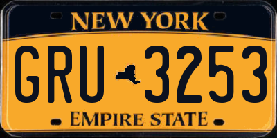NY license plate GRU3253