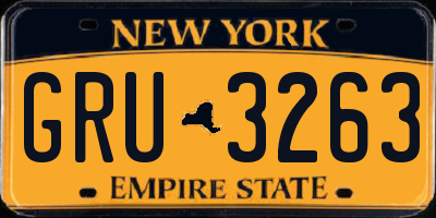 NY license plate GRU3263
