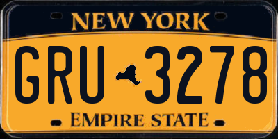 NY license plate GRU3278