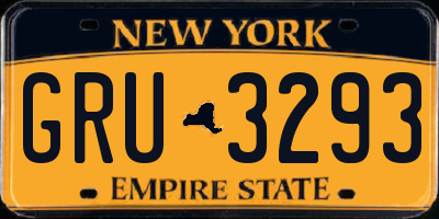 NY license plate GRU3293