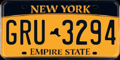 NY license plate GRU3294