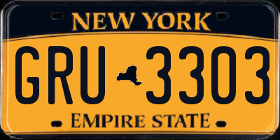 NY license plate GRU3303