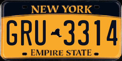 NY license plate GRU3314