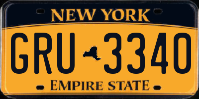 NY license plate GRU3340
