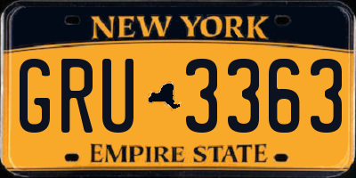 NY license plate GRU3363