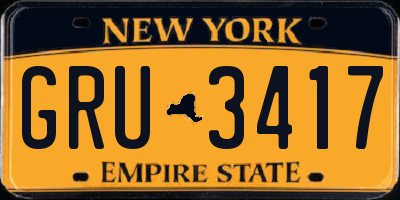 NY license plate GRU3417