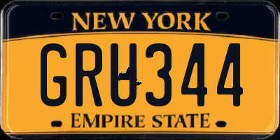 NY license plate GRU344