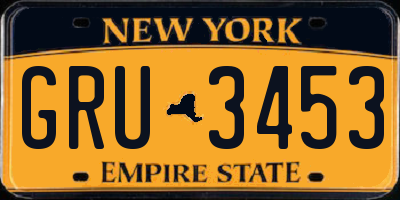 NY license plate GRU3453