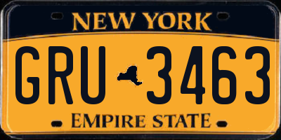 NY license plate GRU3463