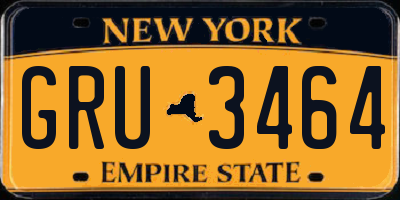 NY license plate GRU3464