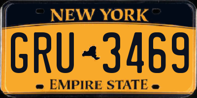 NY license plate GRU3469
