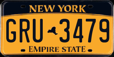 NY license plate GRU3479