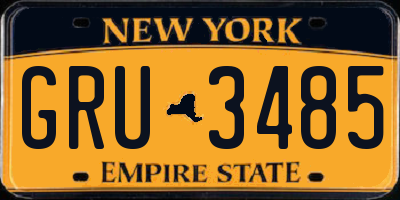 NY license plate GRU3485