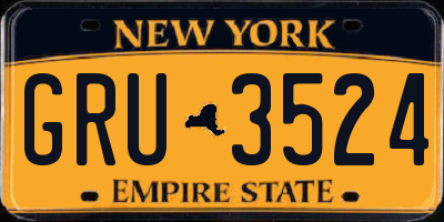 NY license plate GRU3524