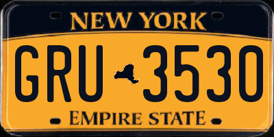 NY license plate GRU3530