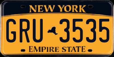 NY license plate GRU3535
