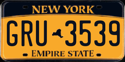 NY license plate GRU3539