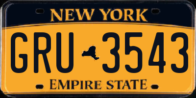 NY license plate GRU3543
