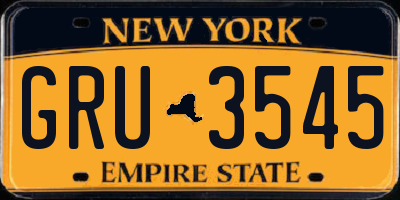 NY license plate GRU3545