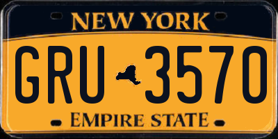 NY license plate GRU3570