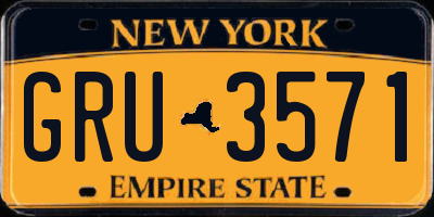 NY license plate GRU3571