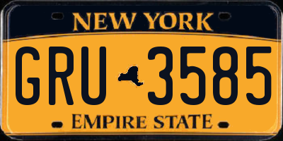 NY license plate GRU3585