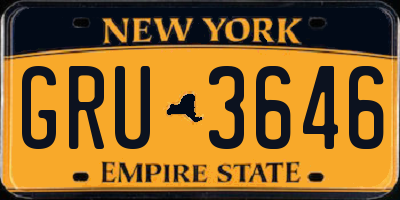 NY license plate GRU3646