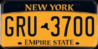 NY license plate GRU3700