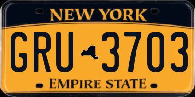 NY license plate GRU3703
