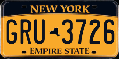 NY license plate GRU3726