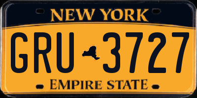 NY license plate GRU3727