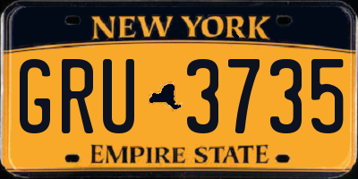NY license plate GRU3735