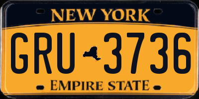 NY license plate GRU3736