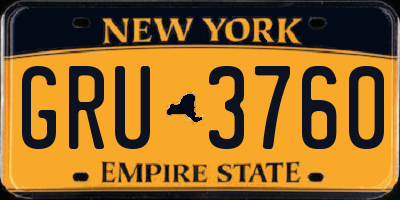 NY license plate GRU3760