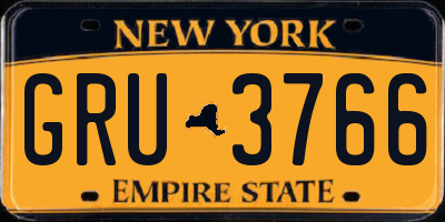 NY license plate GRU3766