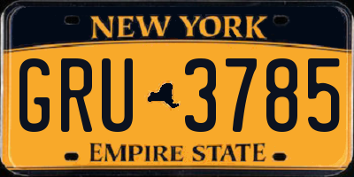 NY license plate GRU3785