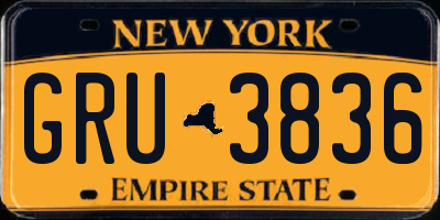 NY license plate GRU3836