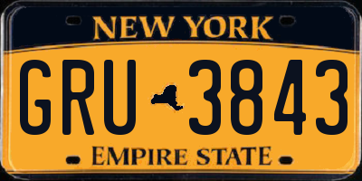 NY license plate GRU3843