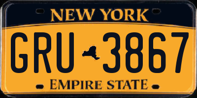 NY license plate GRU3867