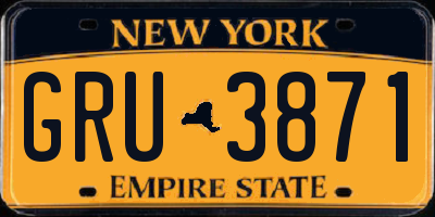 NY license plate GRU3871