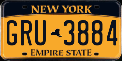 NY license plate GRU3884
