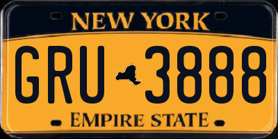 NY license plate GRU3888