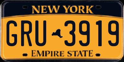 NY license plate GRU3919