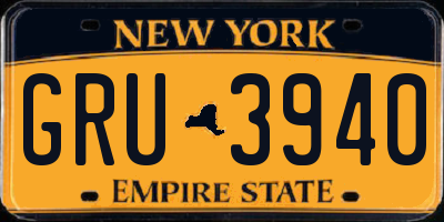 NY license plate GRU3940