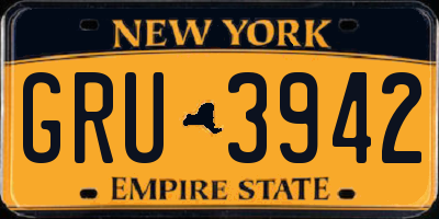 NY license plate GRU3942