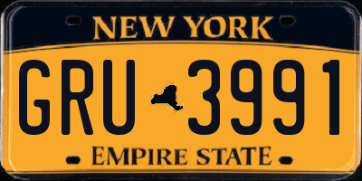 NY license plate GRU3991