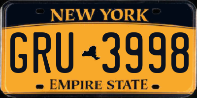 NY license plate GRU3998