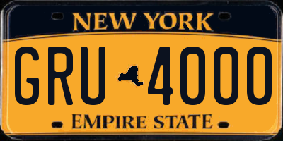 NY license plate GRU4000