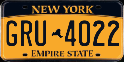 NY license plate GRU4022