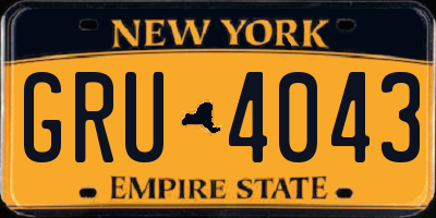 NY license plate GRU4043